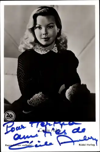 Ak Schauspielerin Cécile Aubry, Die schwarze Rose, Autogramm