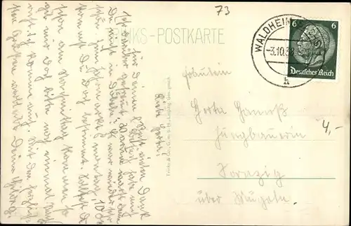 Ak Waldheim in Sachsen, Totalansicht