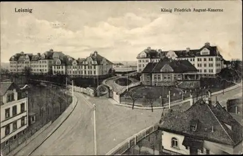 Ak Leisnig in Sachsen, König-Friedrich-August-Kaserne