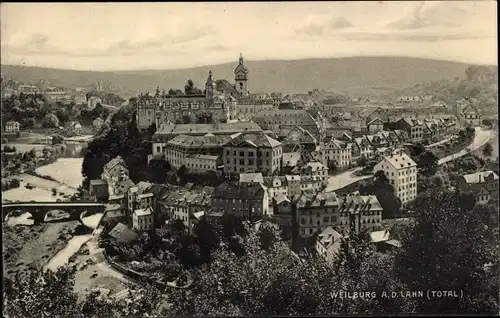 Ak Weilburg an der Lahn Hessen, Totalansicht