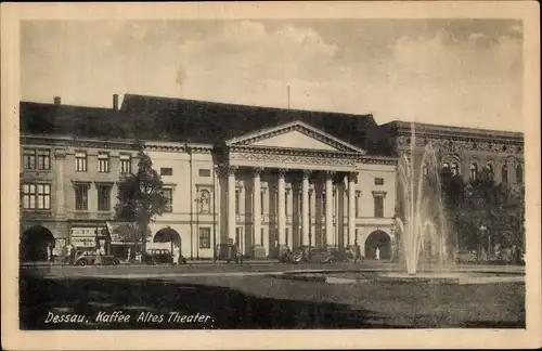 Ak Dessau in Sachsen Anhalt, Café, Altes Theater