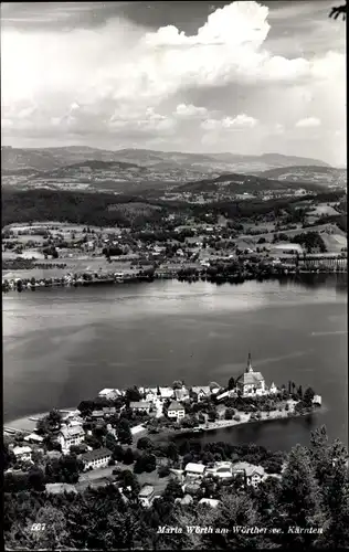 Ak Maria Wörth am Wörthersee Kärnten, Panorama, Luftbild