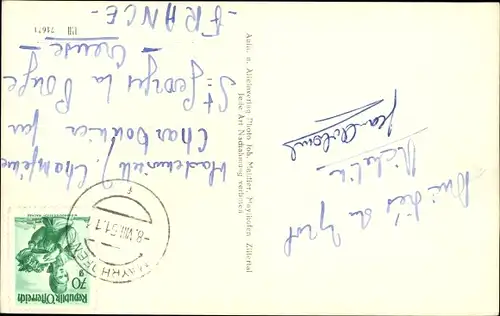 Ak Mayrhofen im Zillertal Tirol, Gasthaus Zillergrund