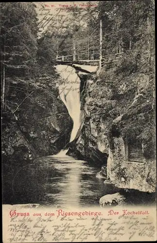 Ak Piechowice Kiesewald Riesengebirge Schlesien, Kochelfall