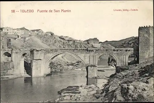 Ak Toledo Kastilien La Mancha Spanien, Puente de San Martin