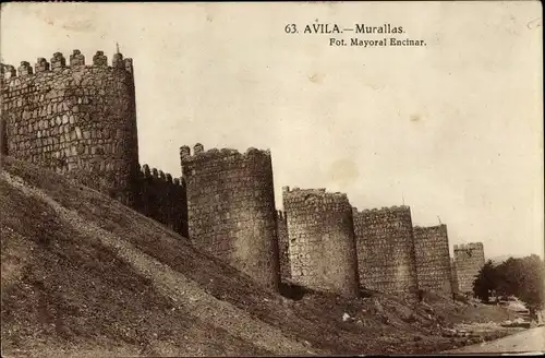Ak Avila Kastillen und Leon, Stadtmauer