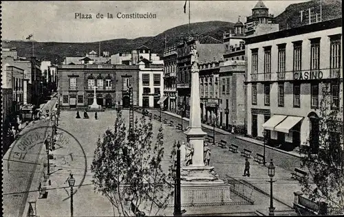 Ak Tenerife Teneriffa Kanarische Inseln Spanien, Plaza de la Constitucion, Monument