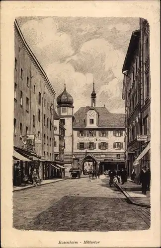 Ak Rosenheim Oberbayern, Mittertor