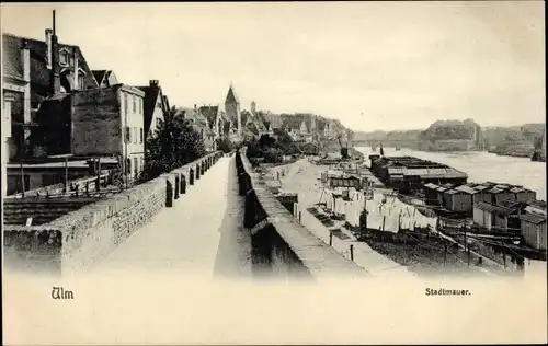 Ak Ulm an der Donau, Stadtmauer