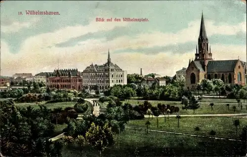 Ak Wilhelmshaven an der Nordsee, Wilhelmsplatz, Kirche