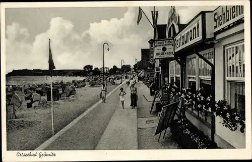 Ak Ostseebad Grömitz in Holstein, Promenade, Restaurant, Strand