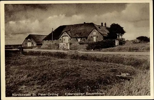 Ak Nordseebad Sankt Peter Ording, Eiderstedter Bauernhaus