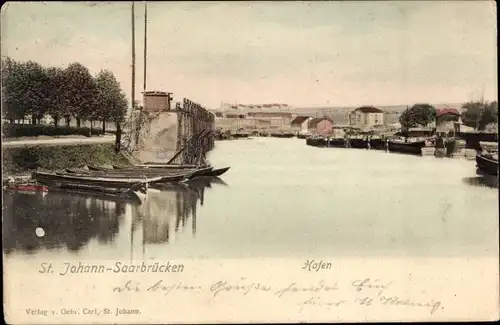 Ak St. Johann Saarbrücken im Saarland, Hafen