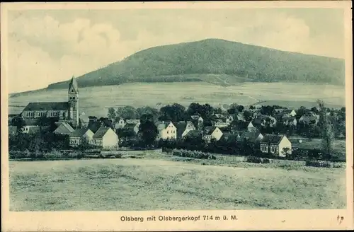 Ak Olsberg im Sauerland, Totale mit Olsbergerkopf