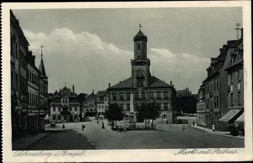 Ak Schneeberg im Erzgebirge, Markt, Rathaus