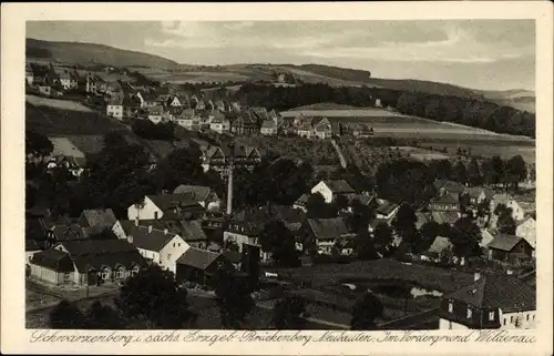 Ak Schwarzenberg im Erzgebirge Sachsen, Brückenberg, Neubausiedlung, Wildenau