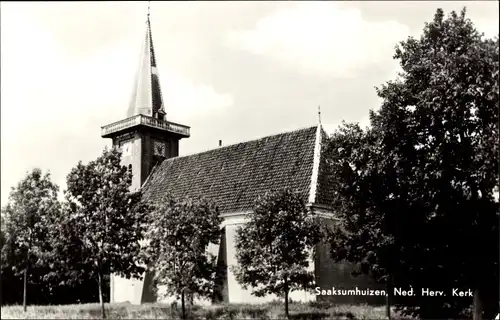 Ak Saaksumhuizen Groningen, Niederlande. Rev. Kirche