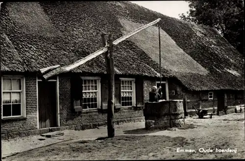 Ak Emmen Drenthe Niederlande, alter Bauernhof