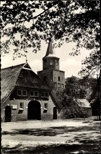 Ak Emmen Drenthe Niederlande, Antiker Raum mit NH-Kirche