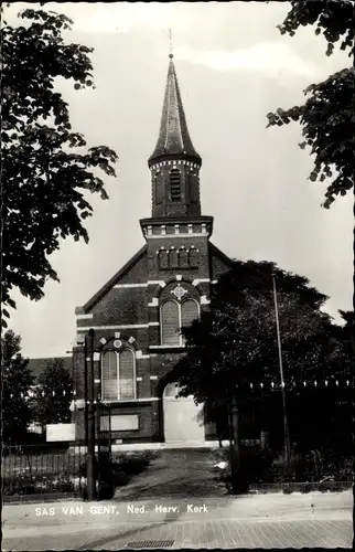 Ak Sas van Gent Zeeland, Ned. Herv. Kerk