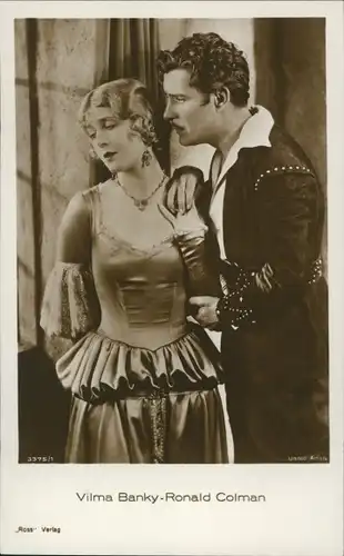 Ak Schauspielerin Vilma Banky, Schauspieler Ronald Colman, Portrait