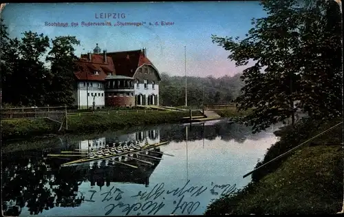 Ak Leipzig, Bootshaus der Rudervereins Sturmvogel