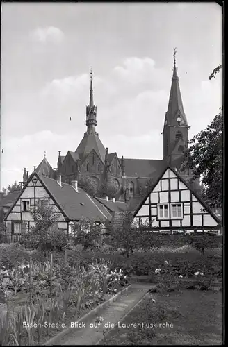 5 Glas Negative Steele Essen im Ruhrgebiet, Torbogen, Brunnen, Kirche