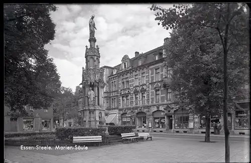 5 Glas Negative Steele Essen im Ruhrgebiet, Torbogen, Brunnen, Kirche