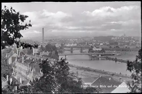 6 Glas Negative Steele Essen im Ruhrgebiet, Ruhrbrücke, Gesamtansicht, diverse Ansichten