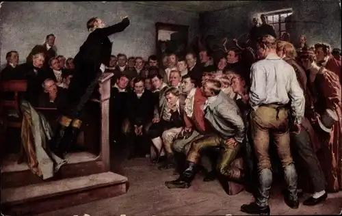 Künstler Ak Wrocław Breslau in Schlesien, Professor Steffens begeistert zur Volkserhebung 1813