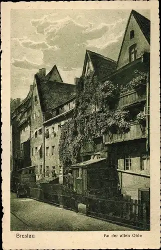 Ak Wrocław Breslau in Schlesien, Partie an der alten Ohle