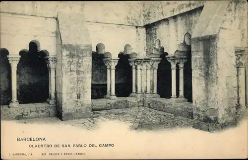 Ak Barcelona Katalonien Spanien, Claustro de San Pablo del Campo