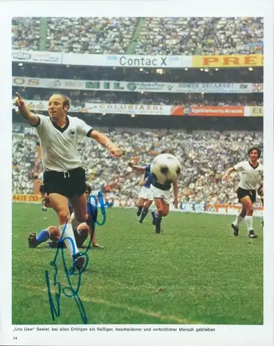 Ak Fußballer Uwe Seeler und Fritz Walter, Portrait, Autogramme