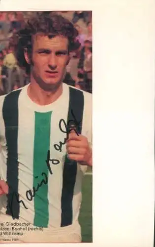 Ak Fußballer Rainer Bonhof, Borussia Mönchengladbach, Portrait, Autogramm