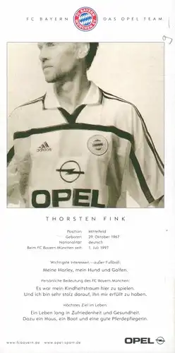 Ak Fußballer Thorsten Fink, FC Bayern München, Portrait, Autogramm