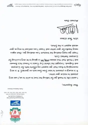 Ak Fußballer Michael Owen, Liverpool FC, Portrait, Autogramm