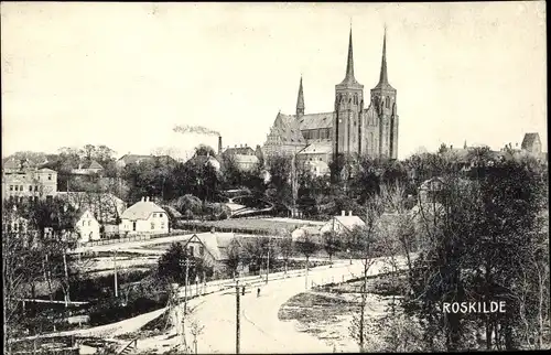 Ak Roskilde Dänemark, Dom, Teilansicht der Stadt