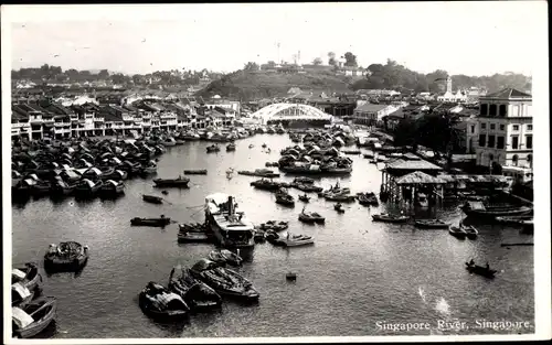 Ak Singapore Singapur, Singapore River, Boote