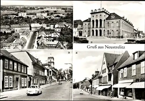 Riesen Ak Neustrelitz am Zierker See, Blick vom Turm der Stadtkirche, Rathaus, Gutenbergstraße