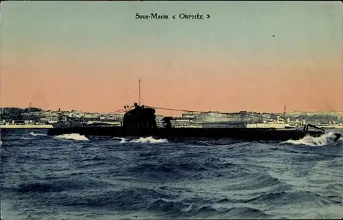 Ak Französisches Kriegsschiff, U-Boot Orphee