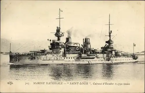 Ak Französisches Kriegsschiff Saint Louis, Französische Marine