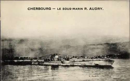 Ak Cherbourg Manche, Das U-Boot R. Audry