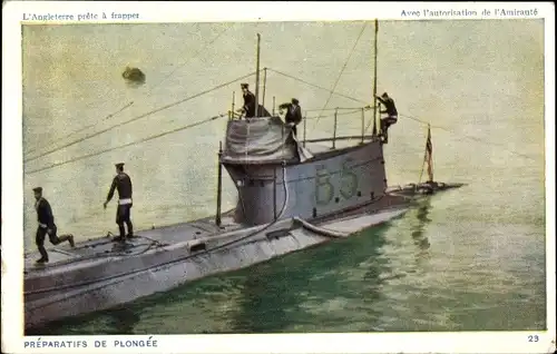 Ak Britisches Kriegsschiff, U-Boot B5, Britische Marine