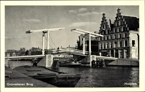 Ak Haarlem Nordholland Niederlande, Gravestenen Brug