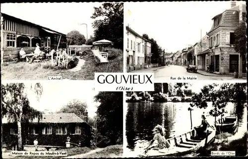 Ak Gouvieux-Oise, Rue de la Mairie, Windmill Rest Home, L'Amiral