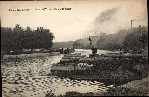 Ak Gouvieux-Oise, Blick auf die Oise und Camp de Cesar