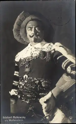 Ak Schauspieler Adalbert Matkowsky als Wallenstein, Portrait