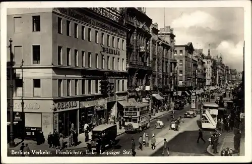 Ak Berlin Mitte, Friedrichstraße, Ecke Leipziger Straße