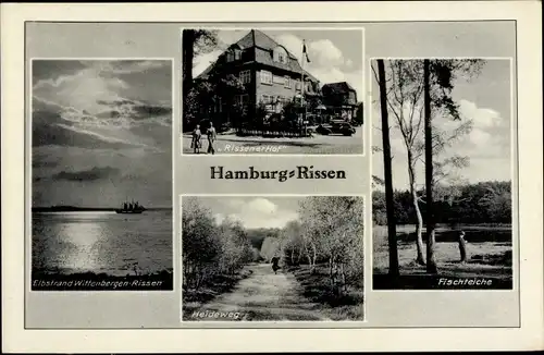 Ak Hamburg Altona Rissen, Fischteiche, Heideweg, Hotel Rissener Hof