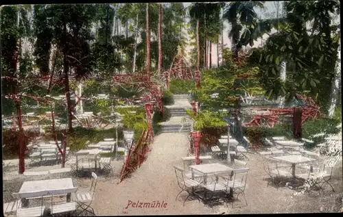 Ak Siegmar Reichenbrand Chemnitz in Sachsen, Pelzmühle, Terrasse